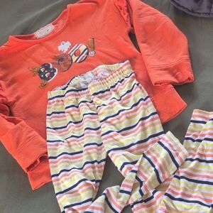 btween Orange and Yellow Pajama Set Playful Design